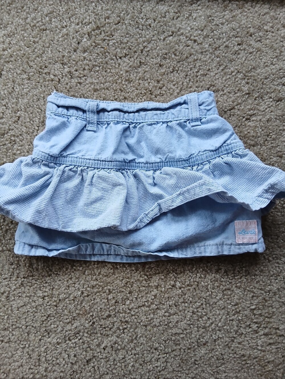 Vintage Little Levi's Light Blue Ruffled Denim Skirt